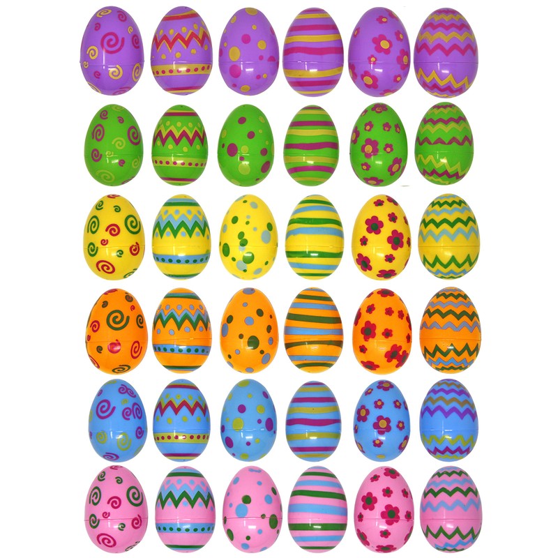 Joyin 36 Pieces Printed Easter Eggs Light Colour Easter Eggs