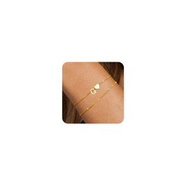 FUNEIA Gold Bracelet A-Z Layed Women's