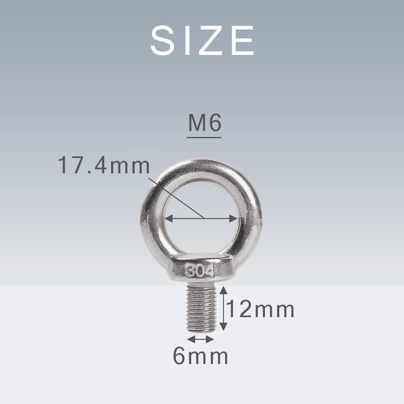 TKY Eye Bolts, Stainless Steel Screws, Bolts, Hanging, Fixing, Set