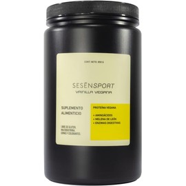 SESĒN Proteína Vegana Vainilla 34g de Proteína Plant-Based + Melena de León + Enzimas Digestivas Sin Gluten Sin Azúcar