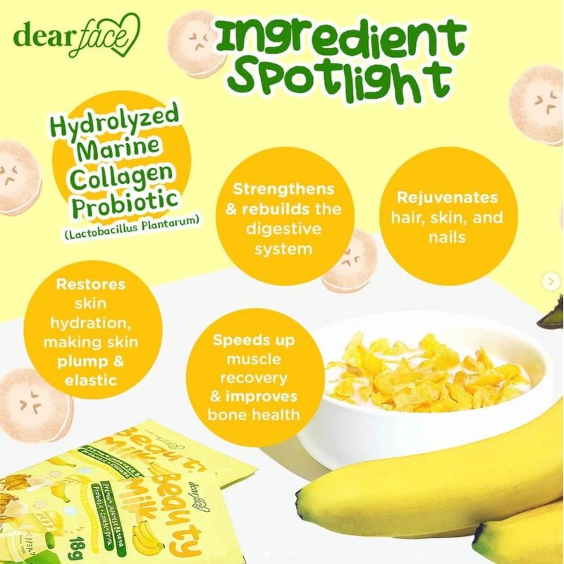 Dear Face Beauty Milk Japanese Banana Drink (10 x 18g