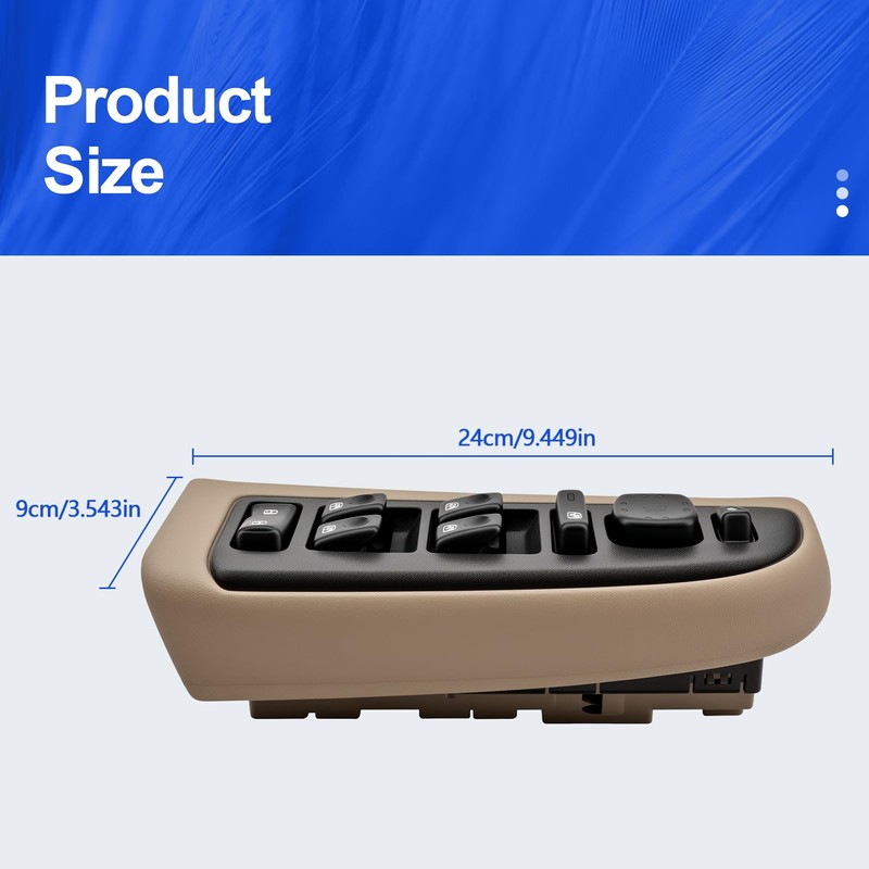 Master Power Window Switch and Bezel Assembly with Folding Mirror