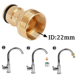 Joywayus Faucet Quick Connect to Garden Hose 22mm Female x 24mm Male Thread to 3/4" GHT Male Thread Snap Adapter for Bathroom Kitchen Indoor Sink Faucet 2 Set