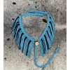 fringe paracord horse tack set neon turquoise and black