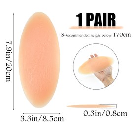 DOERDO DD Silicone Adhesive Calf Pads 1 Pair Soft Waterproof Silicone Calf Corrector for Crooked Thin Skinny Legs, Small
