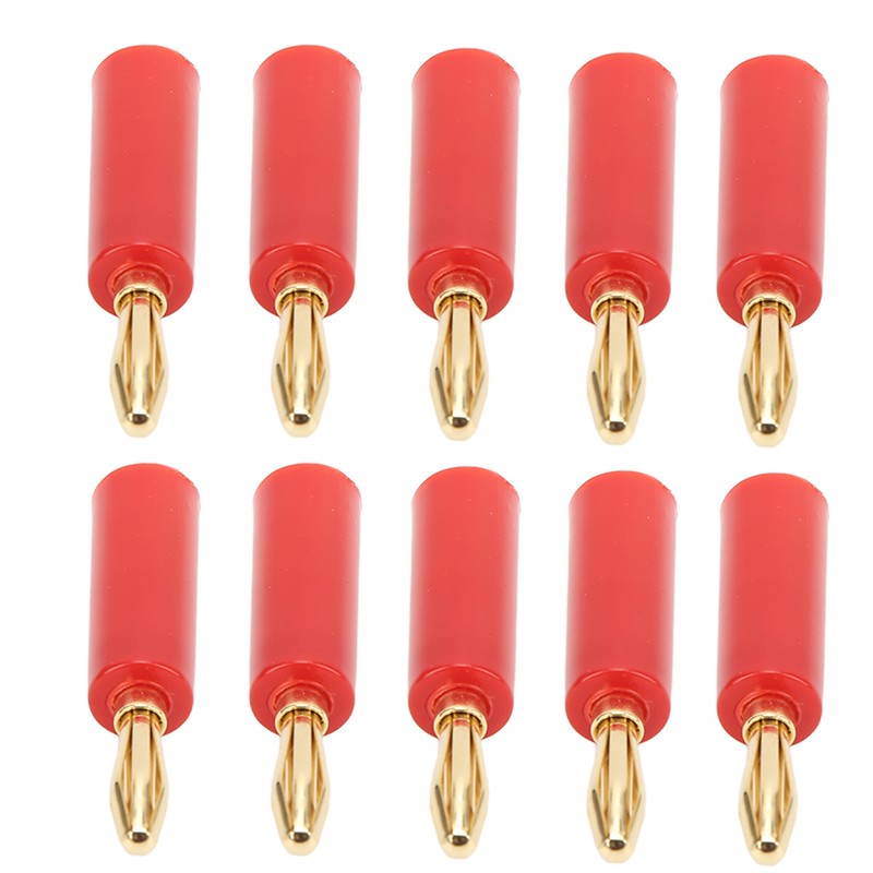 10PCS Banana Plugs 4mm Audio Jack Connector Solderless Six Blade