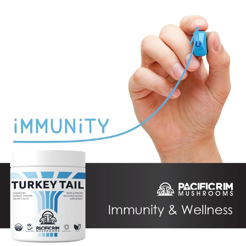Pacific Rim Mushrooms Pacific Rim Mushrooms Turkey Tail Supplement Powder