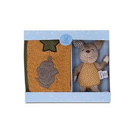 Sterntaler Baby Unisex Gift Set Baby Gift Set Rabbit, Mini Spietier Rabbit and Terry Bib - Baby Gift - Light Brown