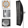Godox Softbox Bowens Mount 2PCS 30x120cm /12"x47", Strip Honeycomb Grid