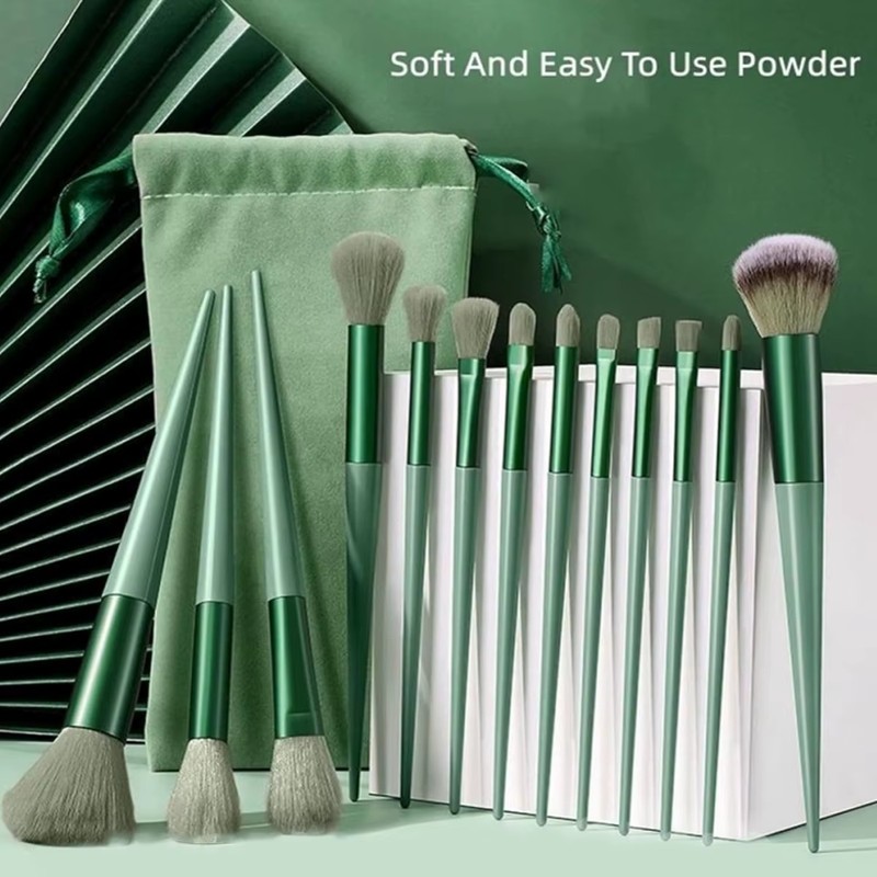 13-Piece Makeup Brush Set for Eyes and Cheeks – Soft
