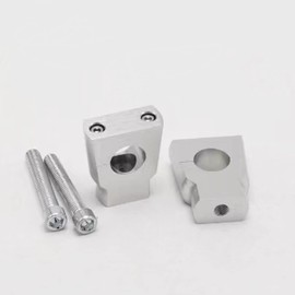 MOTLTECH 7/8" 22MM Handlebar Riser Clamp Compatible with Harley Kawasaki Suzuki Yamaha Honda Shadow,silver