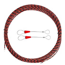 15M 50ft Fish Tape Cable Puller Kit 6.0mm Diameter 3 Wires Twisted with Guide Spring,PET Electrical Cable Puller Through Wall Wire Guide Device Threader Fish Cable Fastener.
