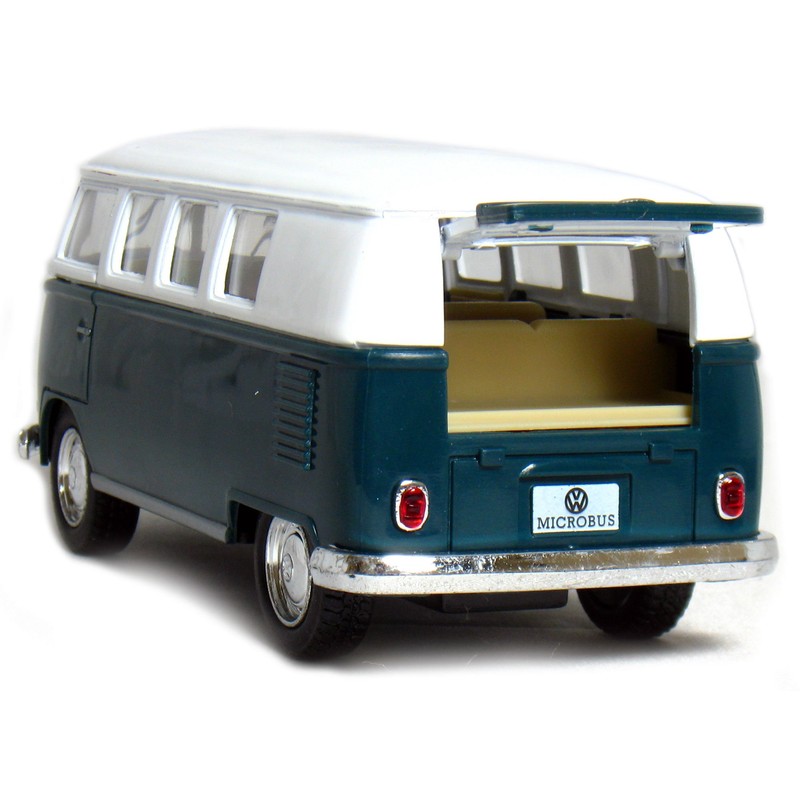 5 Die-cast 1962 VW Classic Bus 1/32 Scale (Green), Pull