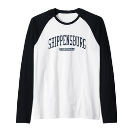 Shippensburg Pennsylvania PA College University Style Blue Raglan Baseball Tee