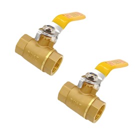 2- Pack 1/2" Full Port Ball Valve Brass， 1/2 Inch NPT Brass Valve，1/2" Female x 1/2" Female Thread Heavy Duty Brass Shut Off Valve Water, Oil and Gas