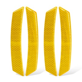 Neowah 4 Pcs Car Reflective Trim Side Marker Stickers, 3D Reflector Guard for SUV Pickup Truck Wheel Well Arch or Side Bumper Fenders, Outdoor Safety Reflective Strips, Yellow