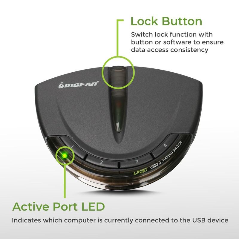 IOGEAR 4-Port USB 2.0 Automatic Printer Switch, GUB431
