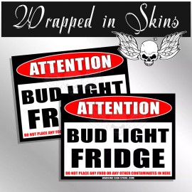 Bud Light FRIDGE ONLY Warning Sticker Pong Game Decal drink 2 Pack Stickers