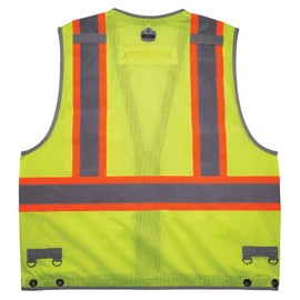 Ergodyne GloWear 8231TV Hi Vis Tool Tethering Safety Vest - Type R, Class 2, Dual Certified, Lime, 4X-Large