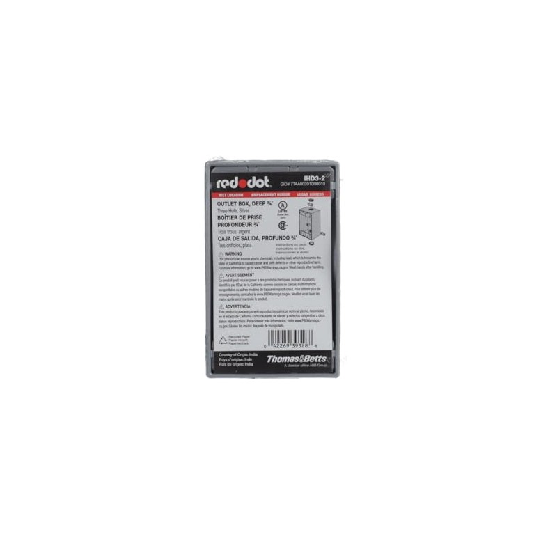 Red Dot IHD3-2 Deep Universal Weatherproof Box, 1-Gang, 3 Holes,