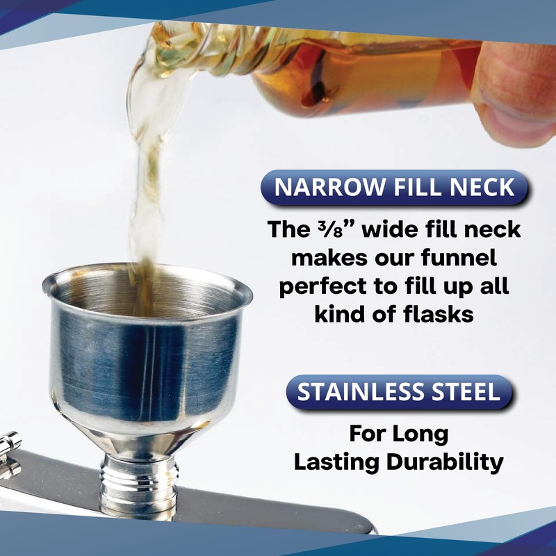 SE Stainless Steel Funnel for Flasks Bottles and Mini Bottles,