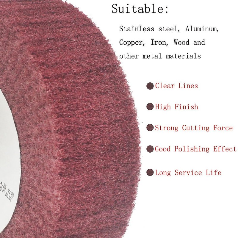 JUNLIXN 8'' X 2'' Extra Thick Non-Woven Polishing Wheels 320