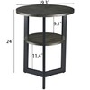 JESONVID Round End Table with Storage Shelf, 19.29in Circel Accent