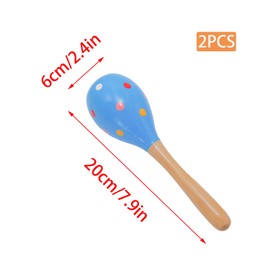 Wuyituart 2 Pcs Maracas Wooden Rattles Shaker Hand Music Instruments Percussion Instruments, Blue