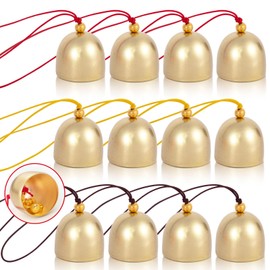 YGAOHF - Paquete de 12 campanas de Navidad para manualidades, 3 colores, campanas de viento de la suerte para colgar en el hogar y el jardín