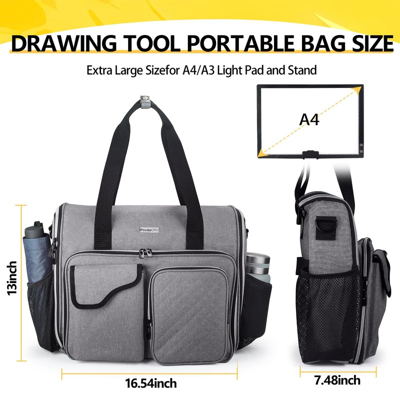 POCDUORG Portable A4 Light Pad Storage Bag for Diamond Painting