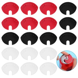 Sibba 18 Pcs Soda Can Covers Lids Can Sealer Plastic Pop Lid Cover Spill Guard Protector Beverage Can Covers Reusable Cap Toppers Kitchen Cookware for Soda Drink Beer Juice (Black)