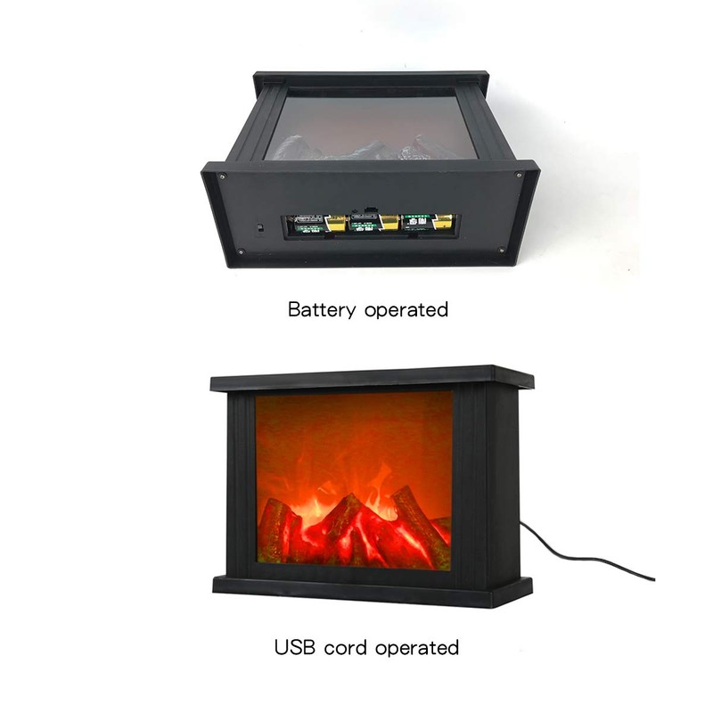 11x4.7x8 Inch Fireplace Lanterns Decorative Flameless Portable Led Lantern Battery