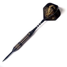 CUESOUL 22 grams Black Scorpion Steel Tip Darts Set with Dart Case(HX-SL-F3101)