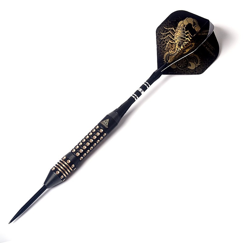 CUESOUL 22 grams Black Scorpion Steel Tip Darts Set with