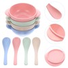 OUNONA Bowls, Dishwasher-safe, Set of 4, Straw Bowls with Spoons,