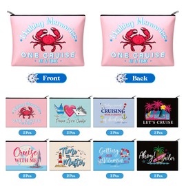 Silkfly 16 bolsas de cosméticos de crucero para día festivo, bolsa de maquillaje para crucero, artículos esenciales para cruceros, accesorios portátiles para amantes de los cruceros