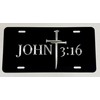 John 3:16 Cross Christian Car Tag Diamond Etched Vanity Front