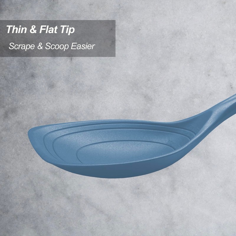 Large Silicone Cooking Spoon, Non-Stick Solid Spoon set with Deep