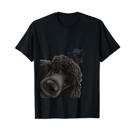 Funny Curious Dog Black Standard Poodle Men Women Girls Kids T-Shirt