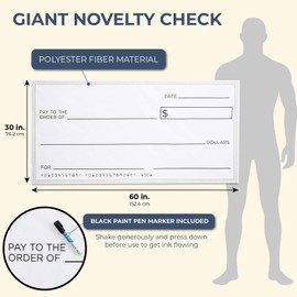 Giant Fake Fabric Check with Marker for Presentations (60 x 30 In)