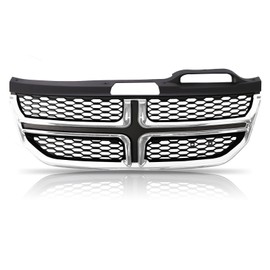 Front Grill Bumper Upper Grille Compatible with 2011-2020 Dodge Journey ABS CH1200362, Chrome