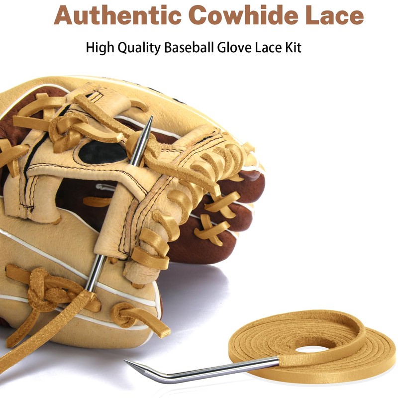 Aeesio Softball Baseball Glove Lace, Mitt Lace Repair Kit Includes