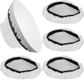 Jorixxy 5 Pieces 7 Inches to 11 Inches Standard Diffuser Light Sock Cloth ​White Lampshade Reflector Lamp Sock for Studio Strobe Reflector