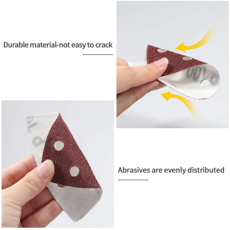 SPEEDWOX 50 Pcs Triangle Sanding Pads Hook and Loop 100