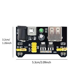 FORIOT 8Pcs MB102 Breadboard 3.3V/5V Power Supply Module DC 6.5V-12V Input or USB Power Supply for Arduino Solderless Breadboard
