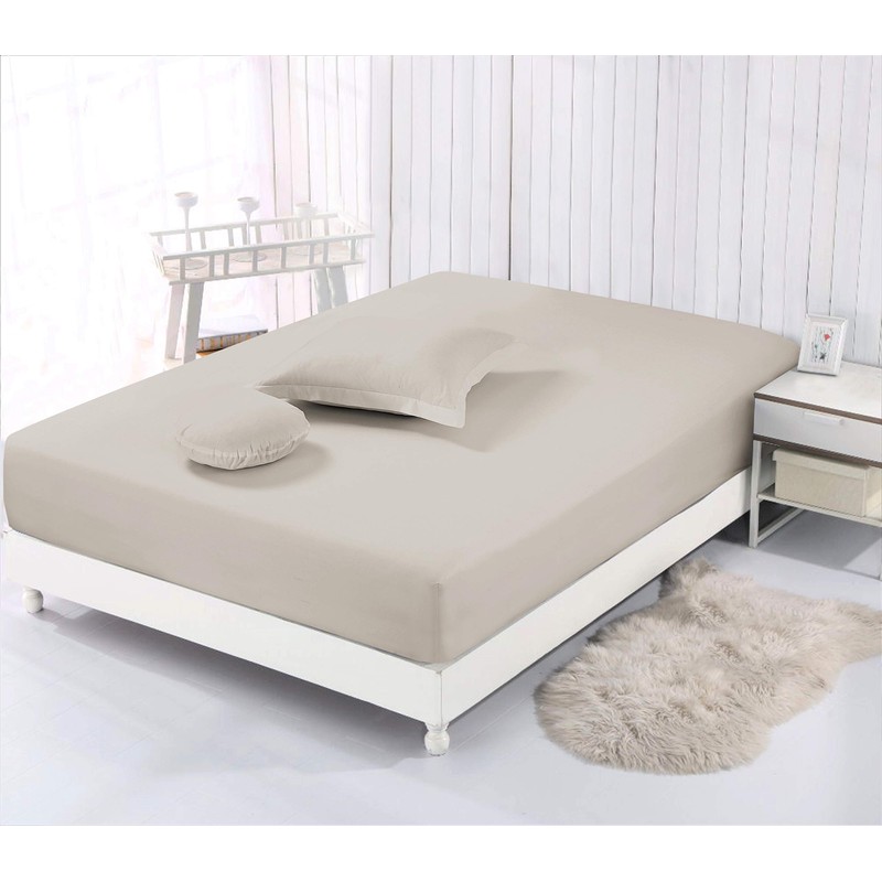 Vision - Spannbettlaken 140x190cm - Beige - 100% Baumwolle