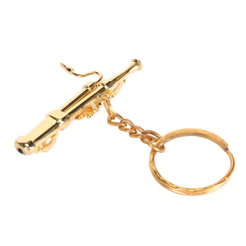 Mini Bassoon Shape Key Chain Adorable Brass Key Ring Pendant