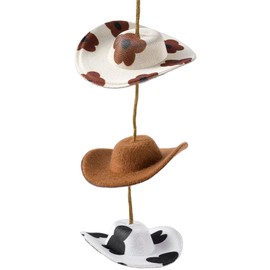 YALOJE Cowboy Hat Hanging Charm, Western Car Rear View Mirror Pendant, Country Car Hanging Accessories, Automotive Interior Decoration Vehicle Rear View Mirror Pendant Ornament, 1pcs