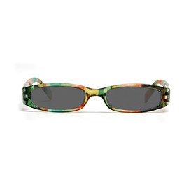 Calabria R576 Colorful Striped Sunglasses +1.75 Green Grey Women Trendy Readers Lightweight Comfortable w/Soft Slip In Case