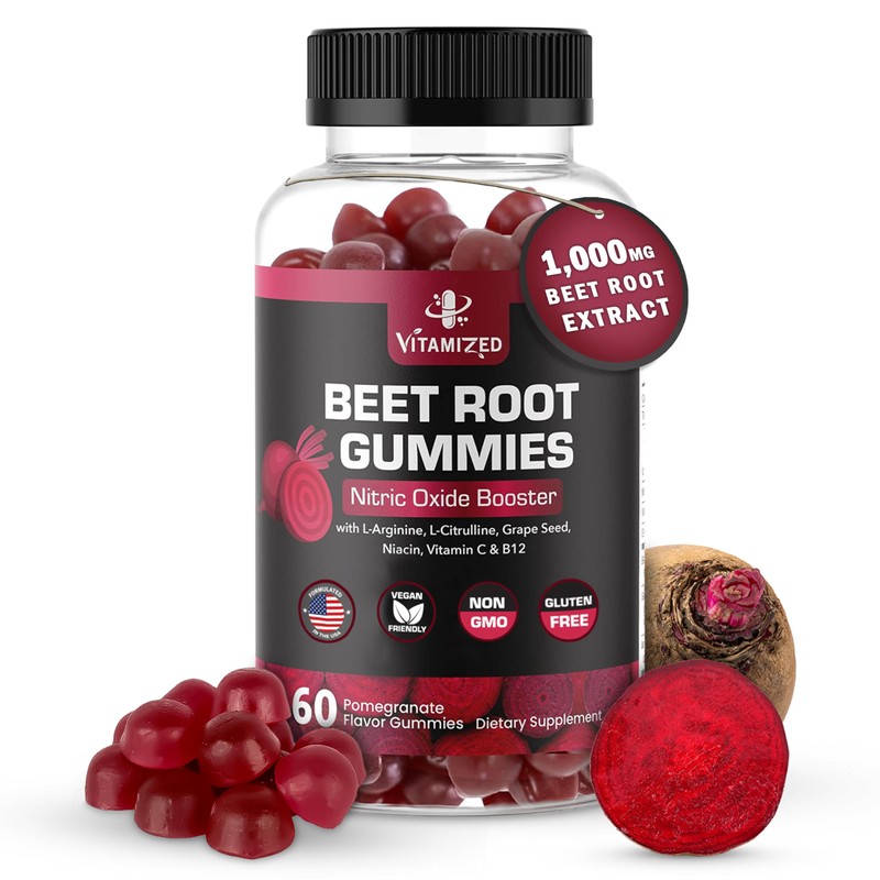VITAMIZED Beet Root Gummies - Super Nitric Oxide Beets Supplement